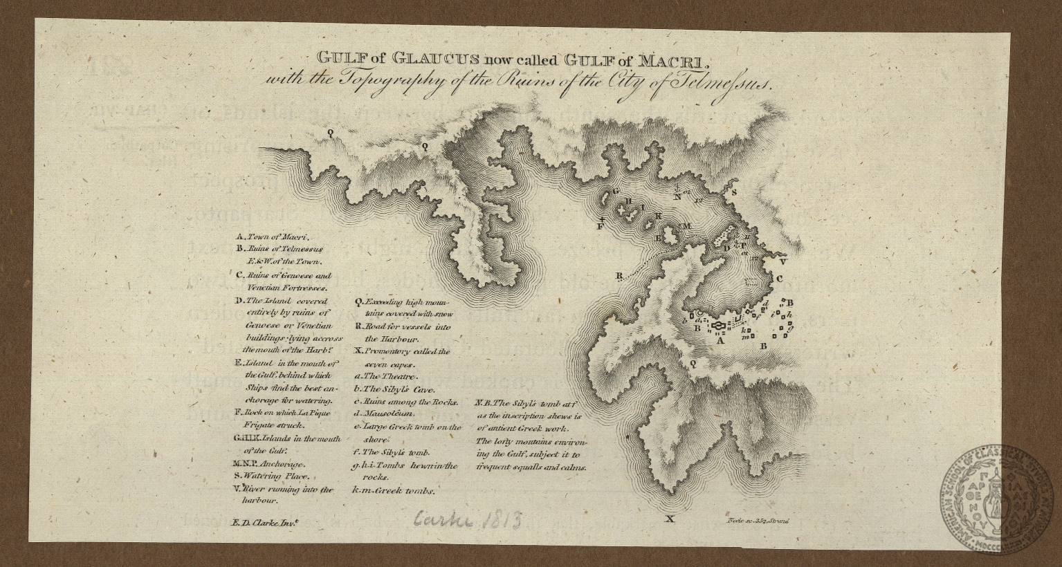 Gulf of Glaucus now called Gulf of Macri. With the topography of the Ruins of the city of Telmessus
